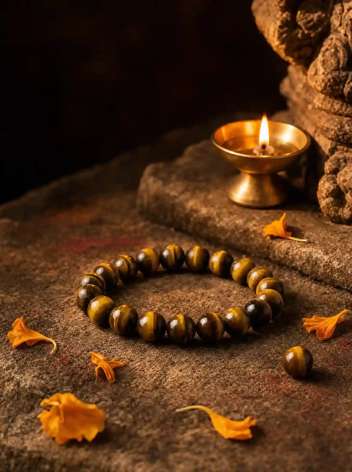 Natural Tiger Eye Om Band
