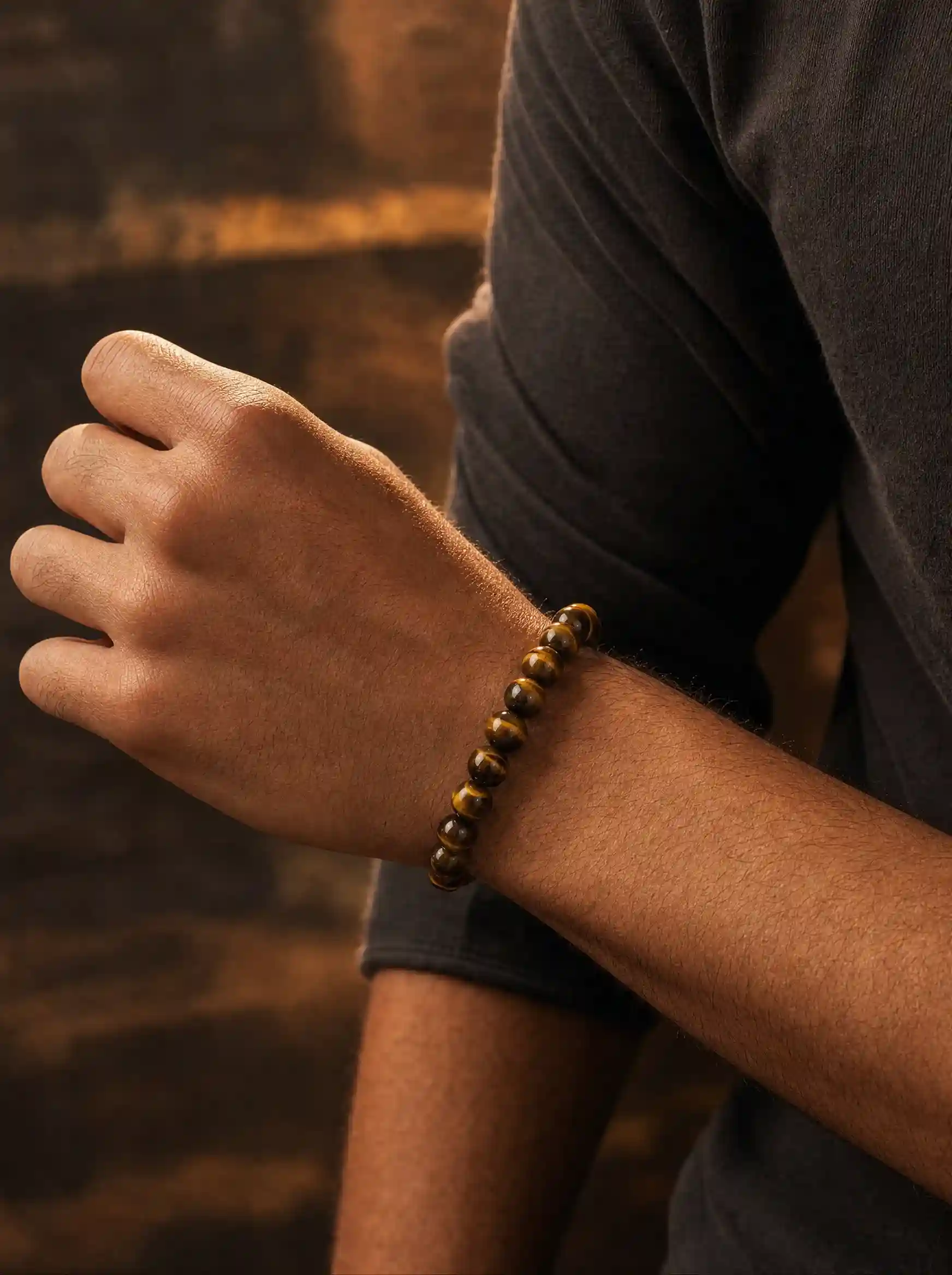 Natural Tiger Eye Om Band