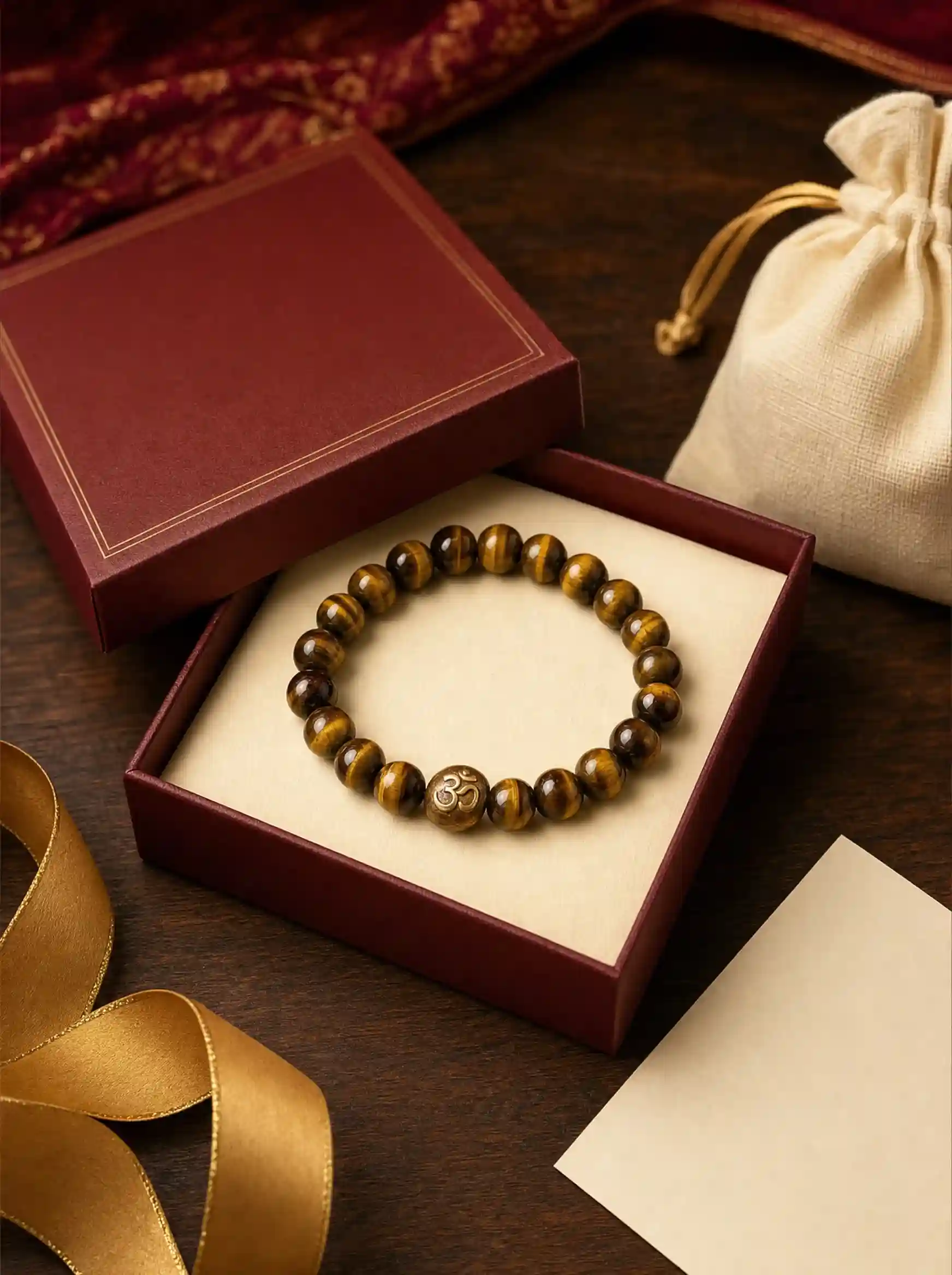 Natural Tiger Eye Om Band