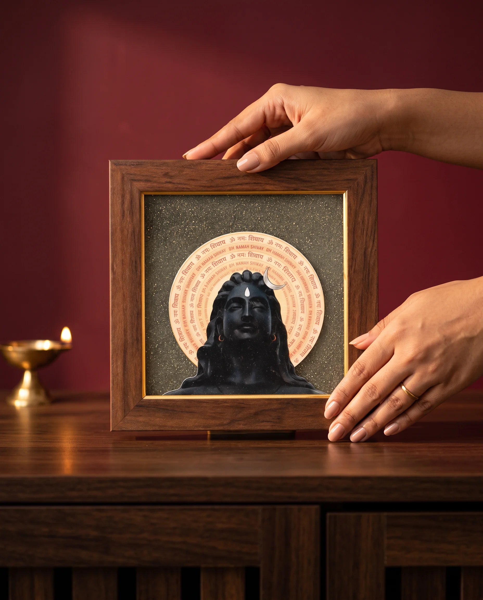 Adiyogi Pyrite Frame for Vaastu