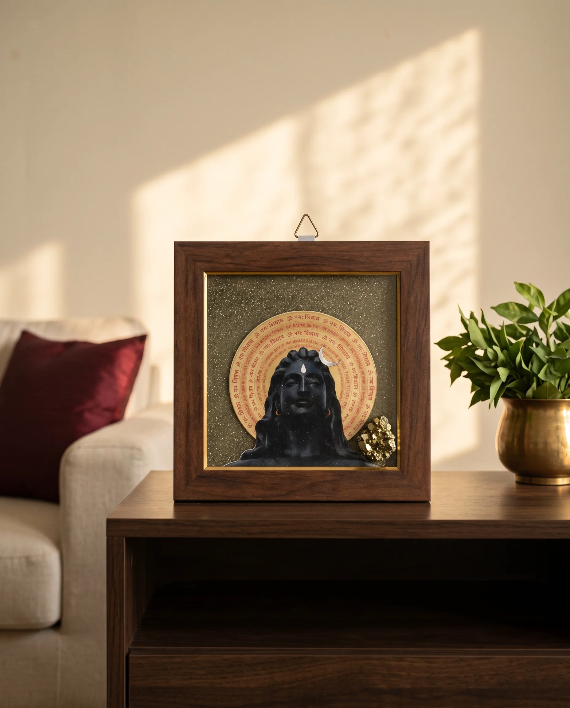 Adiyogi Pyrite Frame for Vaastu