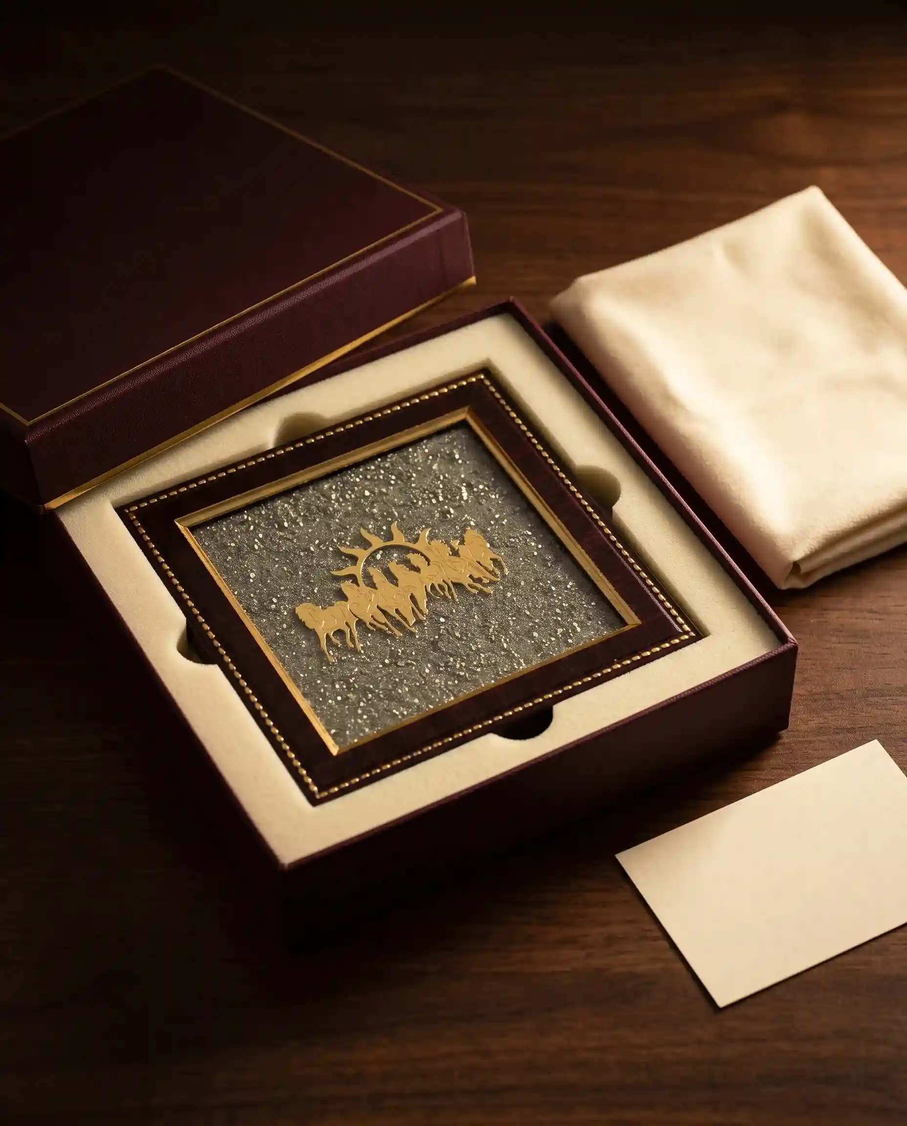 7 Horses Pyrite Frame for Vaastu